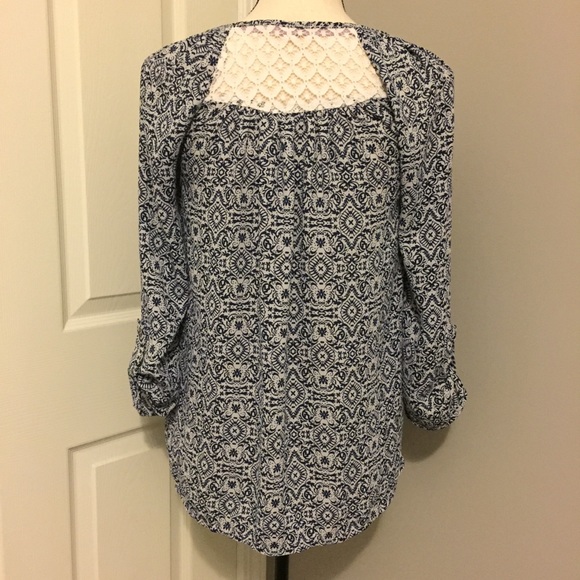 REWIND Boho Patterned 3/4 Sleeve Peasant Blouse - Picture 3 of 7